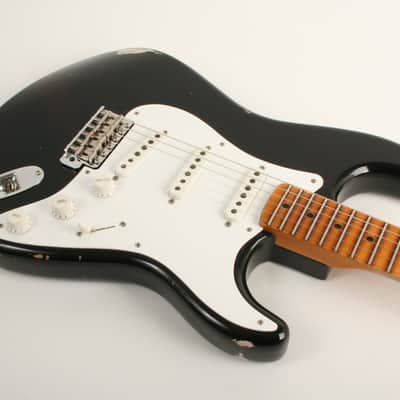 Fender Custom Shop Limited Edition Fat 1954 Stratocaster Relic with Closet Classic Hardware 1-Piece Quartersawn Maple Neck Fingerboard Aged Black LXX0779 image 4