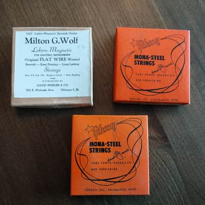 Gibson & Milton G Wolf 3 Vintage Boxes Electric Guitar Strings + Violin image 2