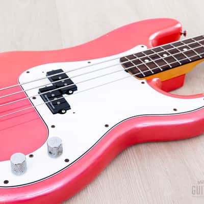 1985 Fender Precision Bass ‘62 Vintage Reissue PB62-55 Metallic Pink w/ Seymour Duncan & Case, Japan MIJ Fujigen image 6