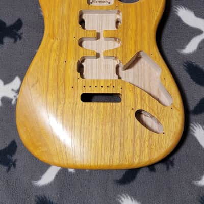 Warmoth Stratocaster Guitar Body 2021 Vintage Amber Northern Ash HSH image 2