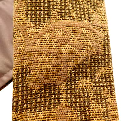 Custom Length Tapestry Guitar Strap Artisan Handmade Forest Green Tan Ecru Tapestry One of a Kind image 6