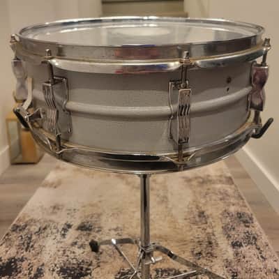 LUDWIG,1979,Grey Textured Painted,Acrolite Snare Drum - 5" X 14" image 4