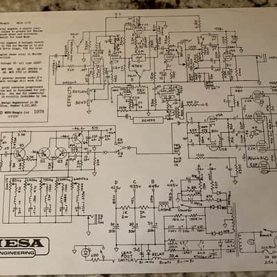 Mesa Boogie Mk II-B Schematic and Letter to Dealer 80’s image 5
