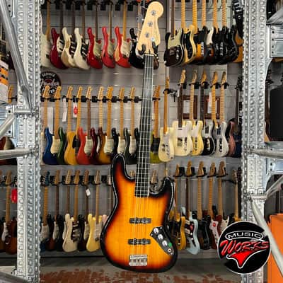 Squier   Vintage Modified Jazz Fretless Sunburst image 2