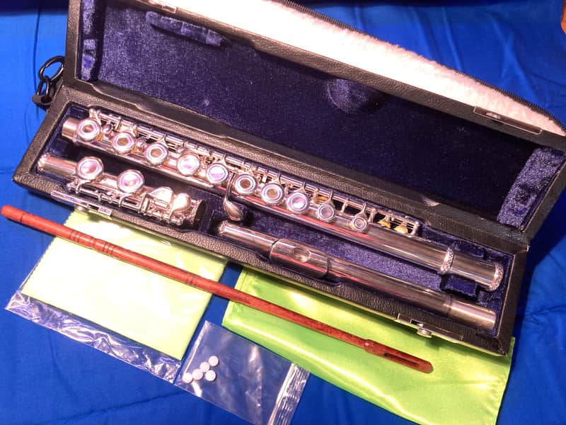 Unbranded Silver Plated Student Flute-Open Hole-Inline G-French Case w/Cover image 1