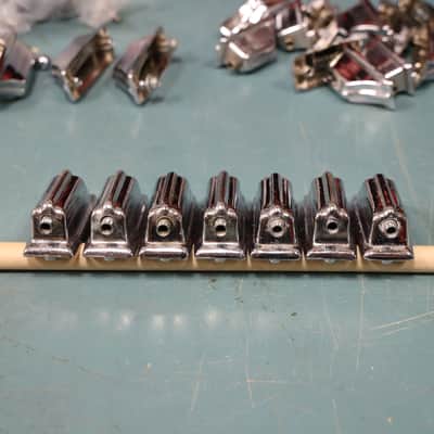 Vintage Rogers Beavertail Bass Drum Lug, Ohio-era Cast Body, Set of 7 image 4