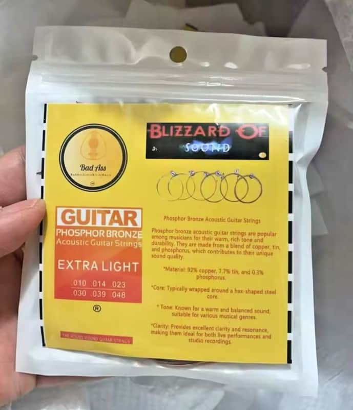 BadAss 2-PACK BadAss Phosphor Bronze Acoustic Guitar Strings, 10-48, Extra Light 2025 - Bronze image 1