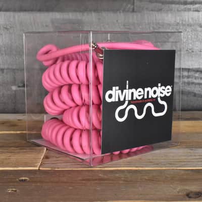 Divine Noise Straight to Right Angle 30ft Curly Instrument Cable - Pink image 1