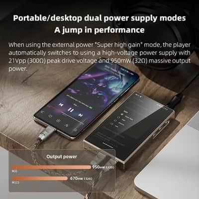 FiiO M21 Android 13 Portable Music Player MP3 Snapdragon 680 4* CS43198 DAC Chips Hi-Res Audio DSD Bluetooth LDAC (Titanium Gold) image 6