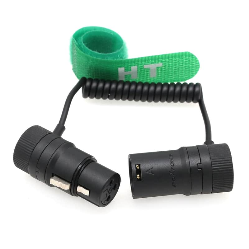 Right Angle XLR 3 Pin Male to Female Audio Cable for Sony FX3 FX9 Canon Camera Microphone Recorder Mixer Sound Devices Zoom Zaxcom, Low-Profile, Black Braided Coiled image 1