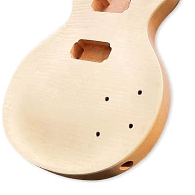 Unfinished Electric Guitar Body Set Mahogany Wood AAA Flamed Maple Top Set-Neck H-H Pickups image 3