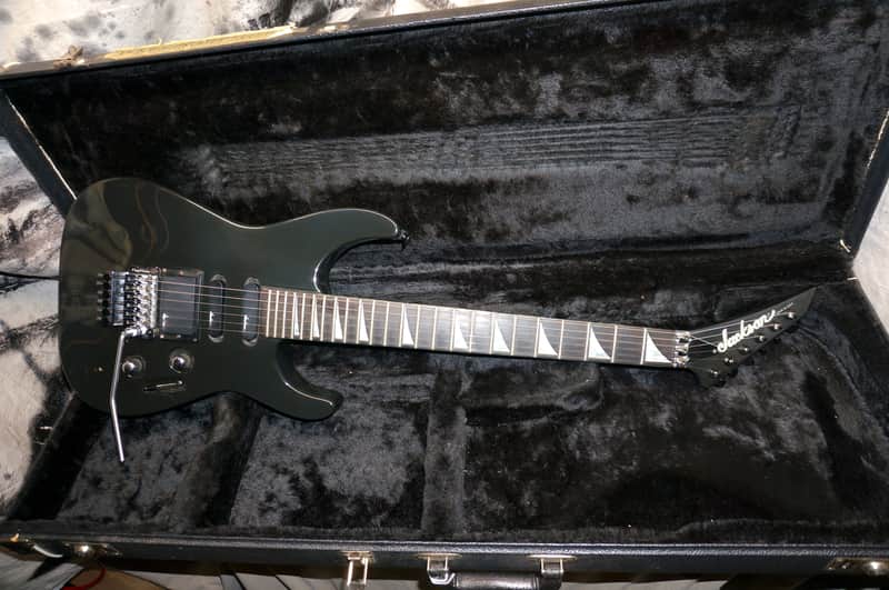 Vintage RARE 1990 Made In USA Jackson Soloist Archtop Neck-Thru Electric Guitar with Case Dark Gray image 1