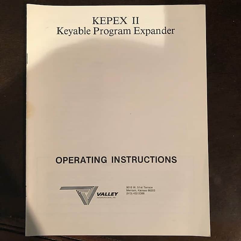 Valley Kepex II Owners Manual Operating Instructions image 1