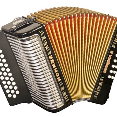 NEW Black Hohner Corona II 3500 Diatonic Button Accordion FBbEb Fa MM 31 12 image 1