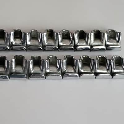 16x LEEDY & LUDWIG Hoop Clips, Clean MATCHING SET!  Chrome COLLAR HOOKS * HOOP RIM CLIPS CLAWS Chrome 1930s 1940s 1950s * INSECTED & TESTED! image 2