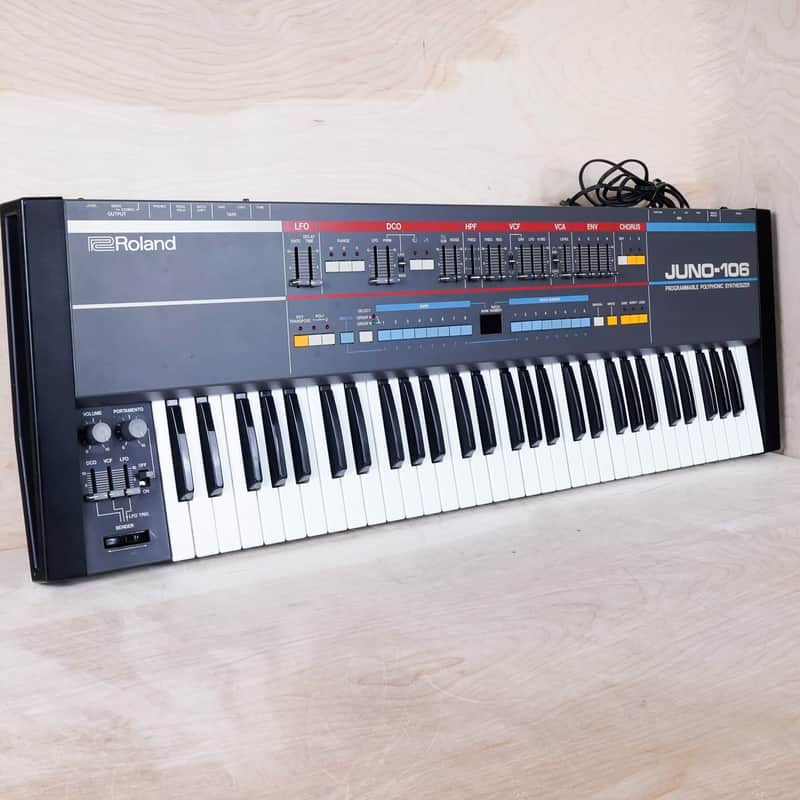 Roland Juno-106 61-Key Programmable Polyphonic Synthesizer 1984 w/ Hard Case image 1