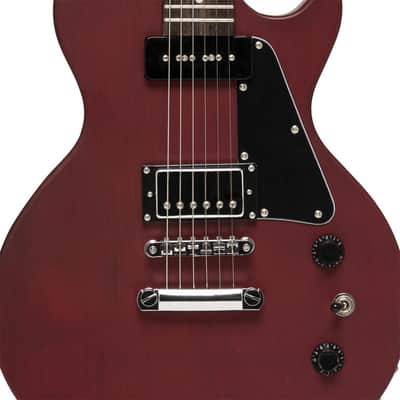 STAGG Standard Series Electric Guitar With Solid Mahogany Body Flat Top CHERRY image 5