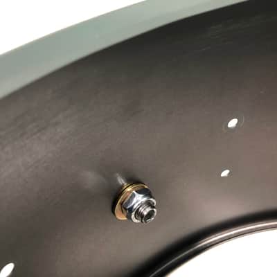NEW DW Collector’s Series 14x6.5 Satin Black over Brass Snare Drum Shell, Workshop image 6