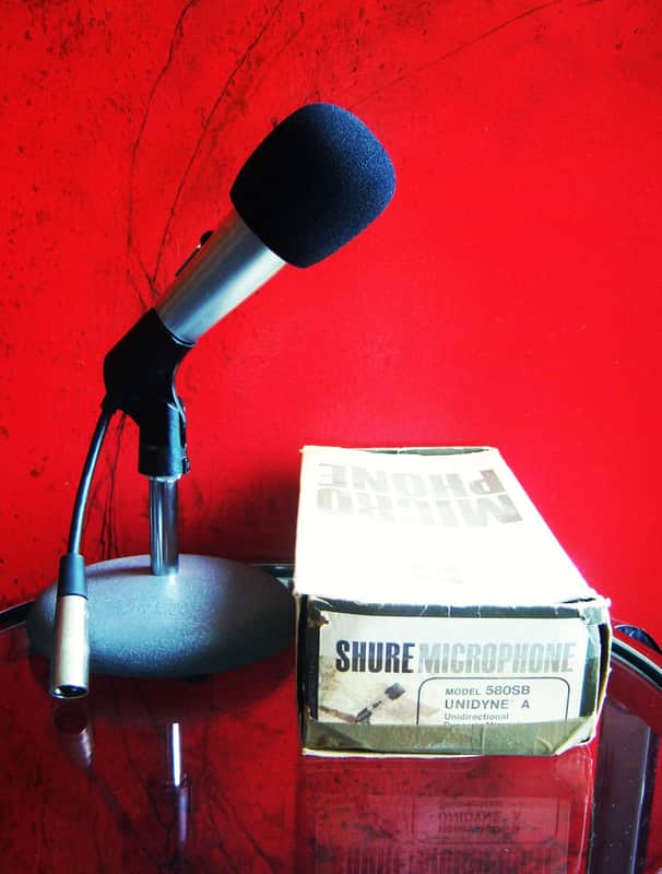 Vintage 1960's Shure 580SB dynamic cardioid microphone w accessories Low Z 515 545 SM57 image 1