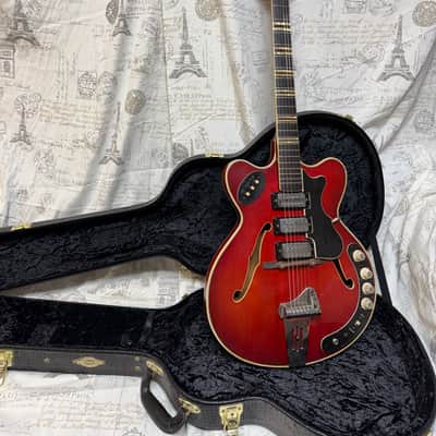 1965 Hofner Verythin Model 4575 Cherry Finish Flame Maple Taylor Hard Shell Case Fair Condition **Please Read** image 1