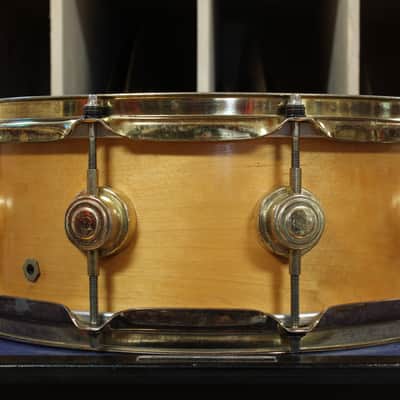 1995 DW Craviotto 5x14 Solid Shell Snare Drum in Satin Maple Finish image 3