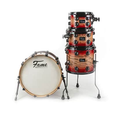 Fame Fortress Studio Shell Set Red Burst - Drum Shell Set image 2