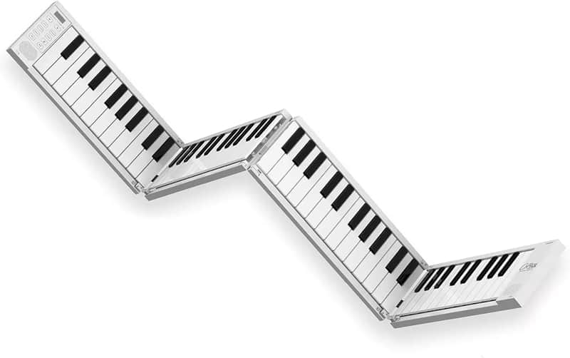 88-Key Full-Size Folding Digital Piano – Portable, Weighted Touch, Rechargeable, MIDI & Speakers – White image 1