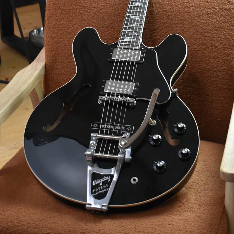 1973 Gibson ES-335 Custom Colour Factory Black w/Bigsby MOD – T-Tops & OHSC, RARE