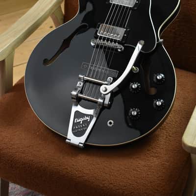 1973 Gibson ES-335 Custom Colour Factory Black w/Bigsby MOD – T-Tops & OHSC, RARE image 8