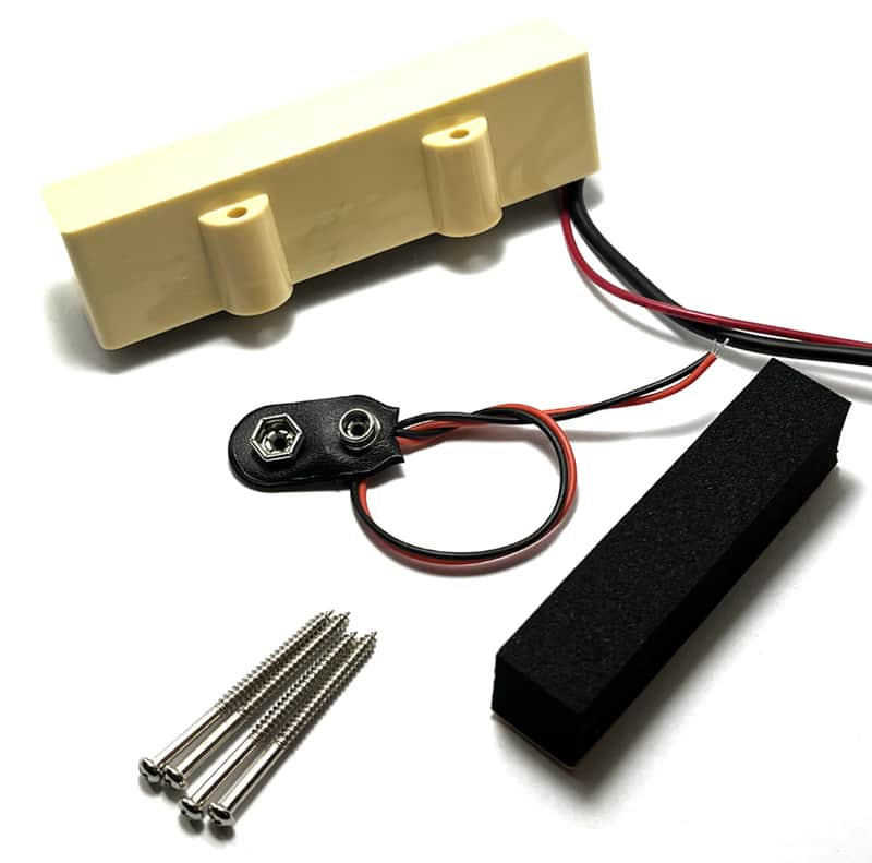 Active Jazz Bass Neck Pickup ~ 4 String Noiseless J Bass Neck Position Dedicated ~ Cream image 1