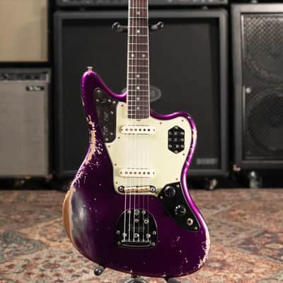 Fender Custom Shop 1965 Jaguar Heavy Relic Electric Guitar - Faded Purple Metallic with Hardshell Case image 3