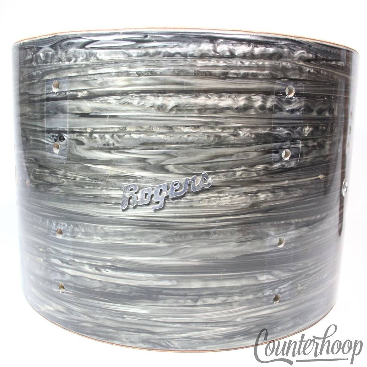 Rogers 9x13"Black Strata Pearl Dayton,OH Tom Drum Shell Vintage 60s Holiday USA — main photograph