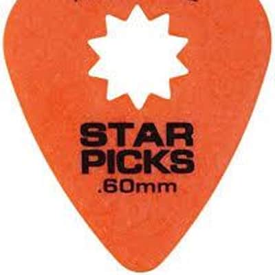 Everly Star Grip Guitar Pick Dozen Orange, .60mm image 1