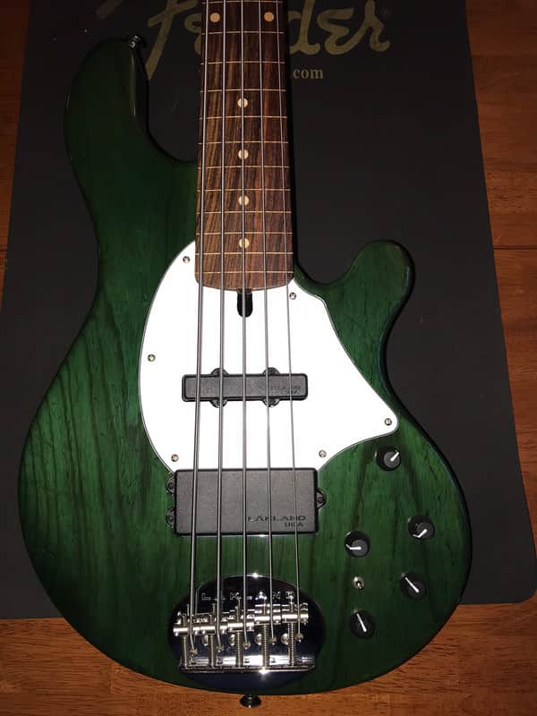 2016 Lakland 55-14 Rosewood Lined fretless Trans Green image 1