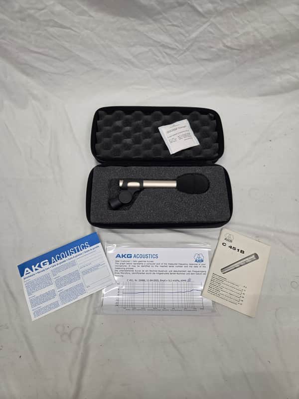 AKG C451B Small Diaphragm Cardioid Condenser Microphone 2010s - Satin Nickel Plated (C020-S26) image 1