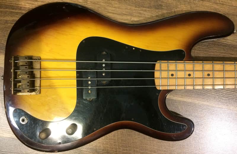 Hondo Deluxe Series 830 Gloss Golden Sunburst Finish Electric Bass Guitar image 1