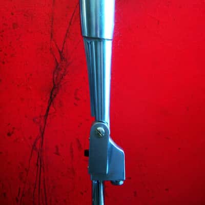 Vintage 1960's Lafayette 99-45460 dynamic Satin Chrome microphone w desk stand Lafayette Olson Midland # 1 image 8