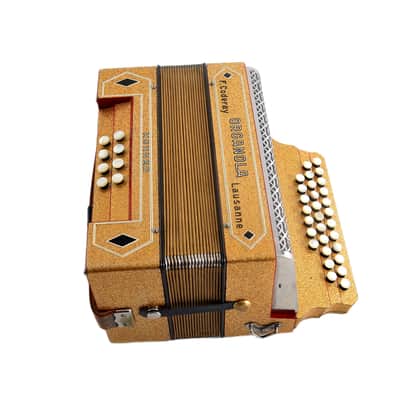 Rare Diatonic Button Accordion Hohner Organola by F. Coderay Lausanne, Switzerland+Original Case&Straps~Squeezebox-C System-powerful voice image 9