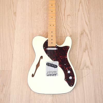 2000 Fender Telecaster Thinline USA Ash Body Olympic White Double Bound w/ Case, Lollar Pickups image 2