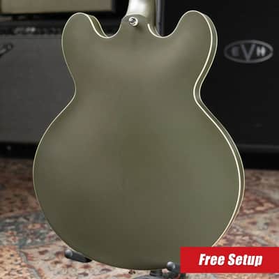 Epiphone Casino Worn Electric Guitar - Olive Drab with Gig Bag - Used image 2