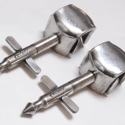 Ludwig Bass Drum Spurs, Logo Stamped, Nickel Finish, Logo, MINT! / 1920s-30s / INSPECTED & TESTED image 2
