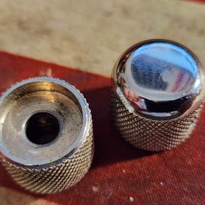 Original Vintage Fender Telecaster Knobs 1954 Chrome P bass image 3