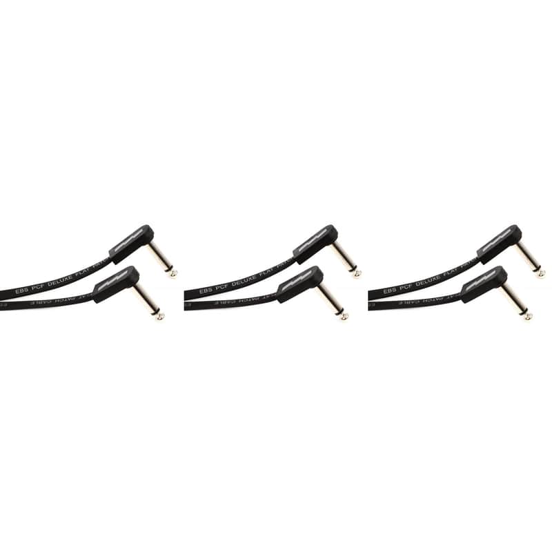 EBS PCF-DL28 Deluxe Flat Patch Cable - Right Angle to Right Angle - 11.02 inch (3-pack) image 1