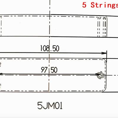 5 String Electric Bass Neck and Bridge Ceramic Soapbar Pickups Set image 4