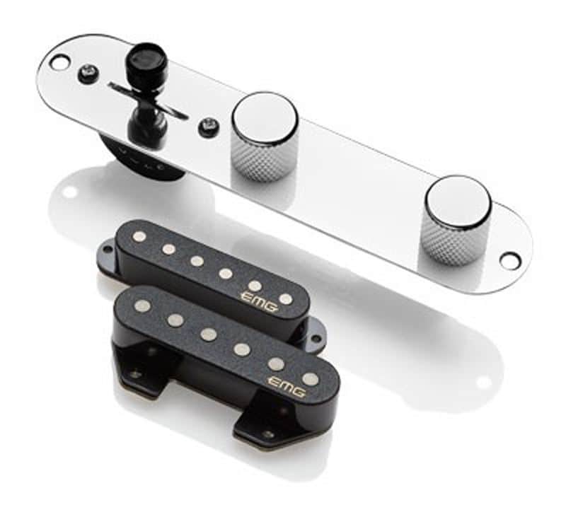EMG T52 Retro Active Tele pickup system - pickups & control plate image 1
