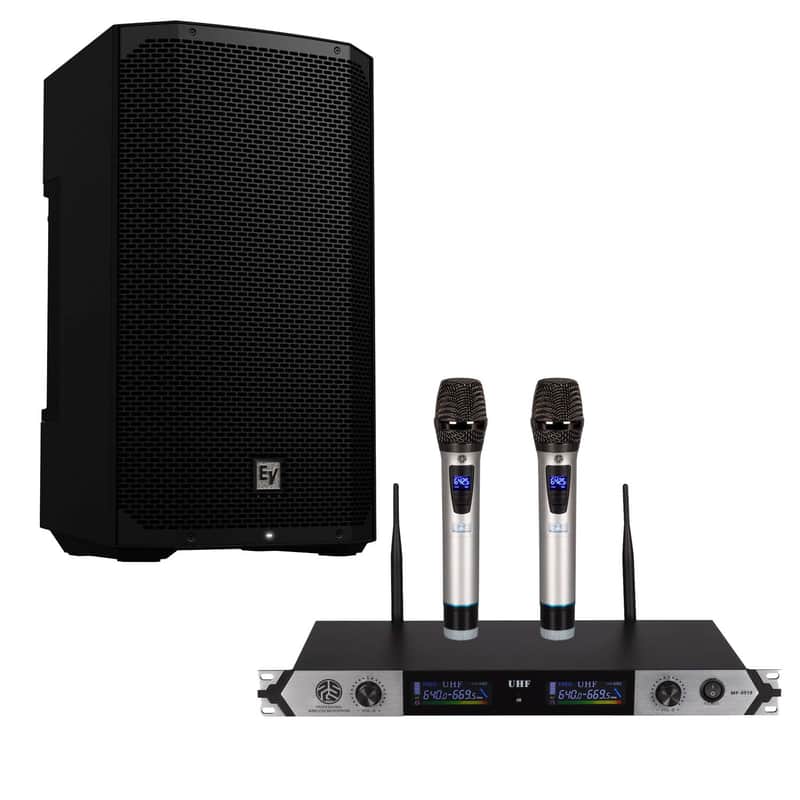 Electro-Voice EVERSE 12 Weatherized Battery-Powered, PSG AUDIO MP0919 Dual Wireless Mic Bundle image 1