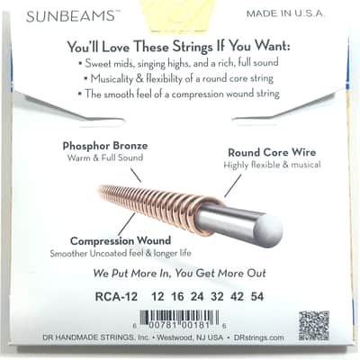 DR RCA-12 Sunbeam Light Acousting Strings 12-54 image 2