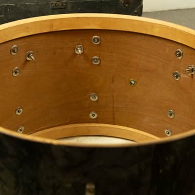 1950s Slingerland 14x22 Black Diamond Pearl Radio King Bass Drum image 9