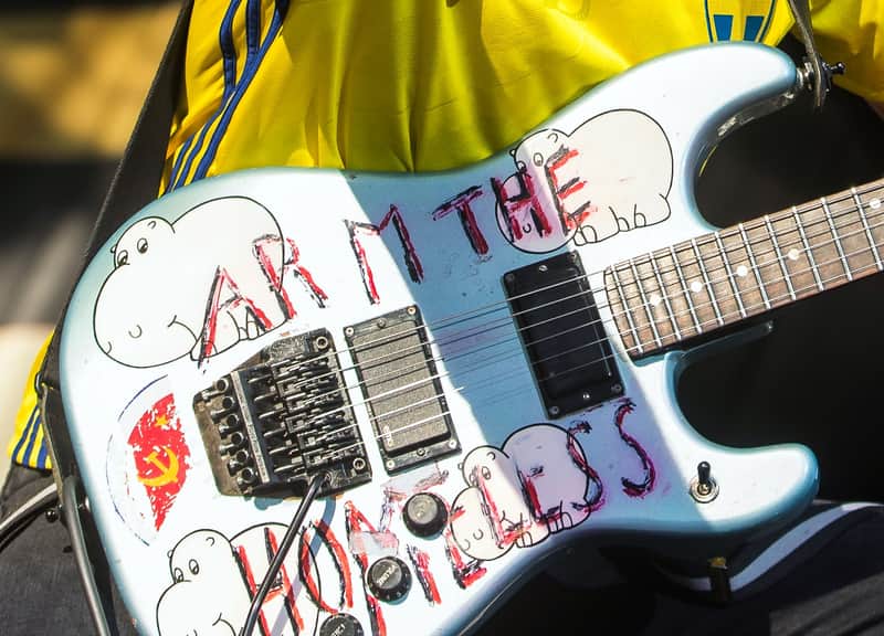 Tom Morello Rage Against The Machine Arm The Homeless Guitar Stickers Decal Set image 1