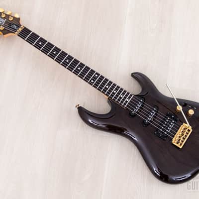 1990s Aria Pro II Custom Shop Gerry McGee Signature The Ventures SSH Superstrat, Trans Black w/ Seymour Duncan, Japan image 11